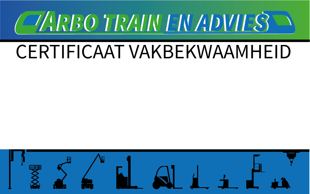 Voorkant van het Arbo Train certificaat